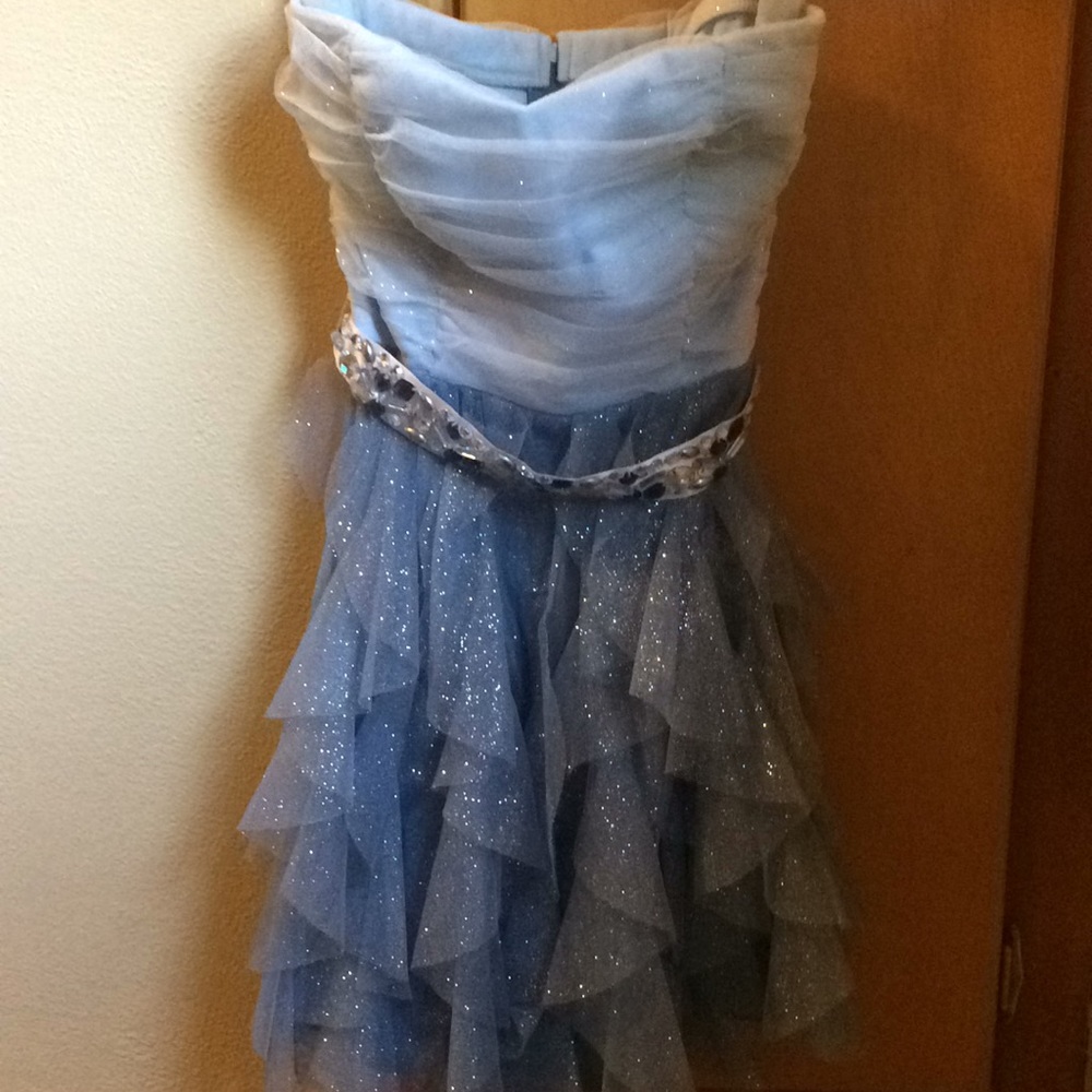 Blue sparkly deb dress